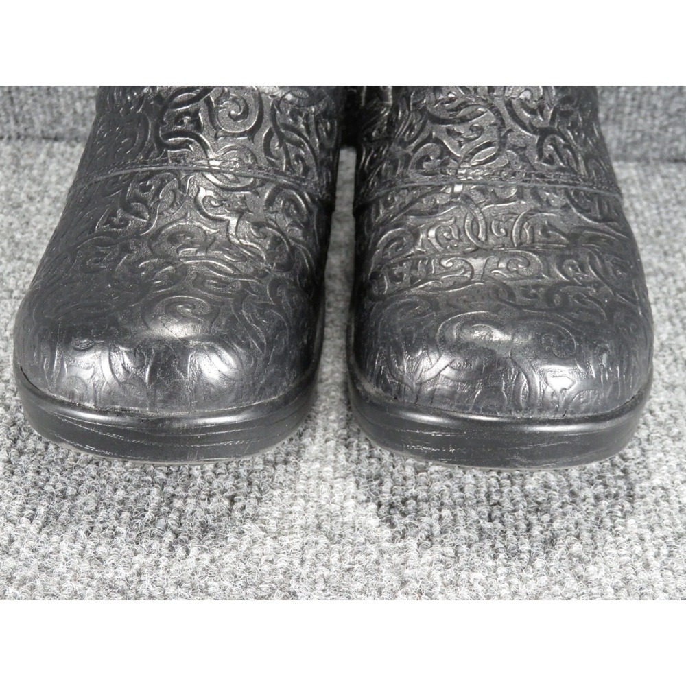 Abeo Flora Clog Black Leather Slip On Women's 8.5N Comfort Professional Textured - Picture 5 of 16